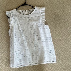white eyelet top